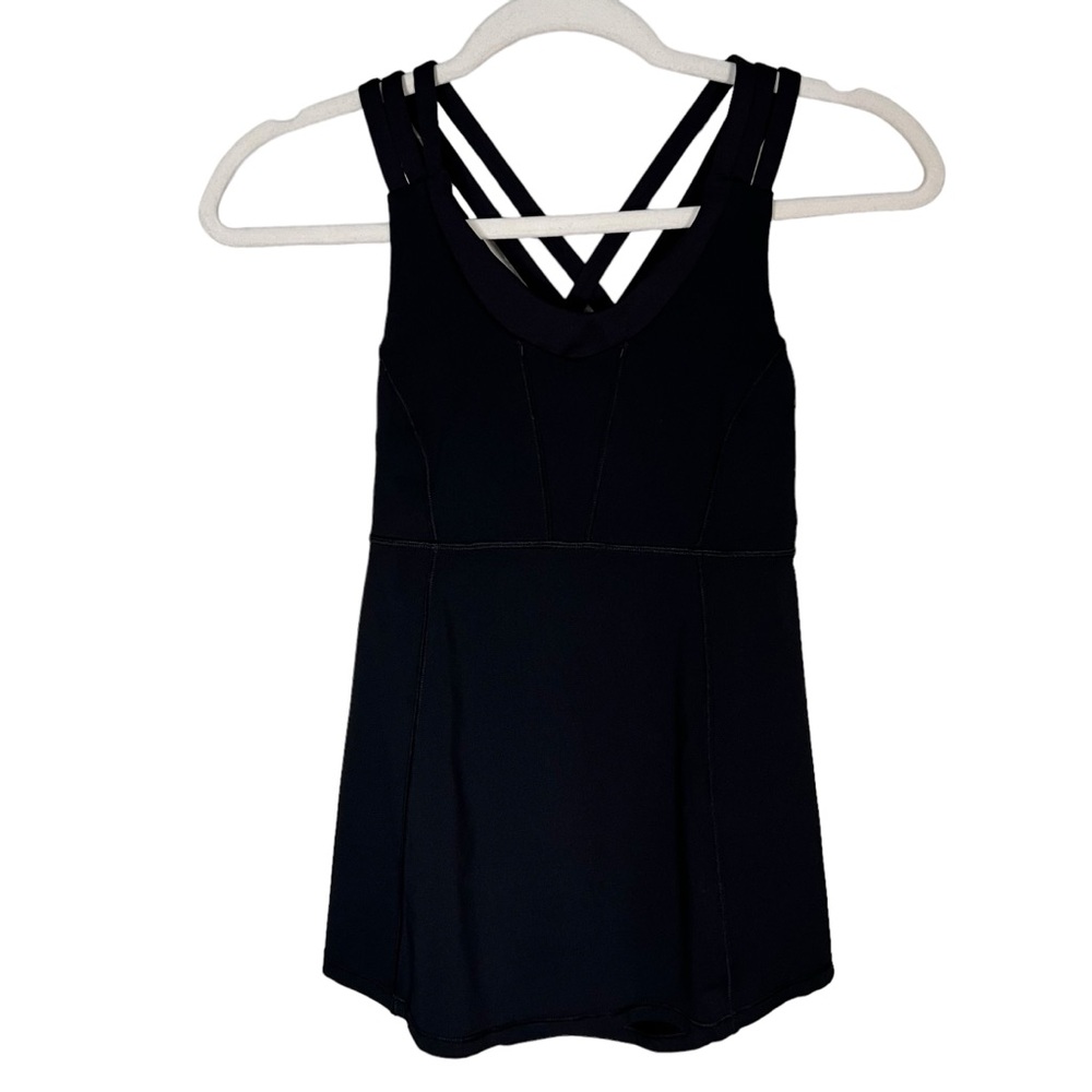 Lululemon Athletica Beat The Heat Tank in Black | 2in1 Sports Bra Size 4 - Picture 5 of 10